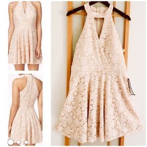 NWT Sequined Cocktail Lace Aline Party Dress Blush